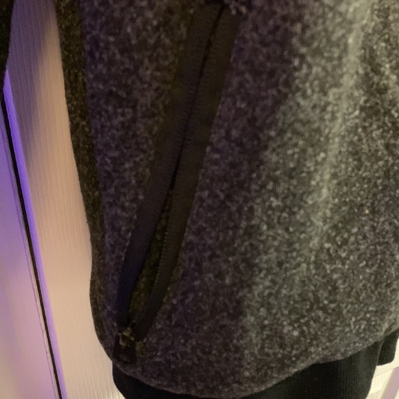 Black and gray Zip Up Hoodie With Zipper Pockets. 3 Pockets - Picture 5 of 6